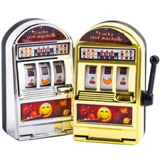 BigOtters Mini Slot Machine Toy, 2PCS 2.2 X 1.6 X 3.9 inches, Gold White