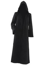 Cosplaysky Men's Cosplay Cloak Robe Costume Halloween Tunic Hooded Large Black