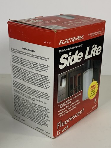 1991 Electripak 12 Watt Side Light WLJ-12 Fluorescent - Black Finish Clear Dome - Picture 2 of 10