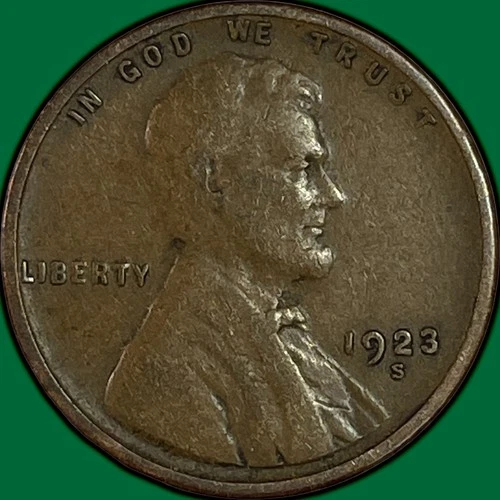 1923-S Lincoln Wheat Cent Fine F Coin #34331