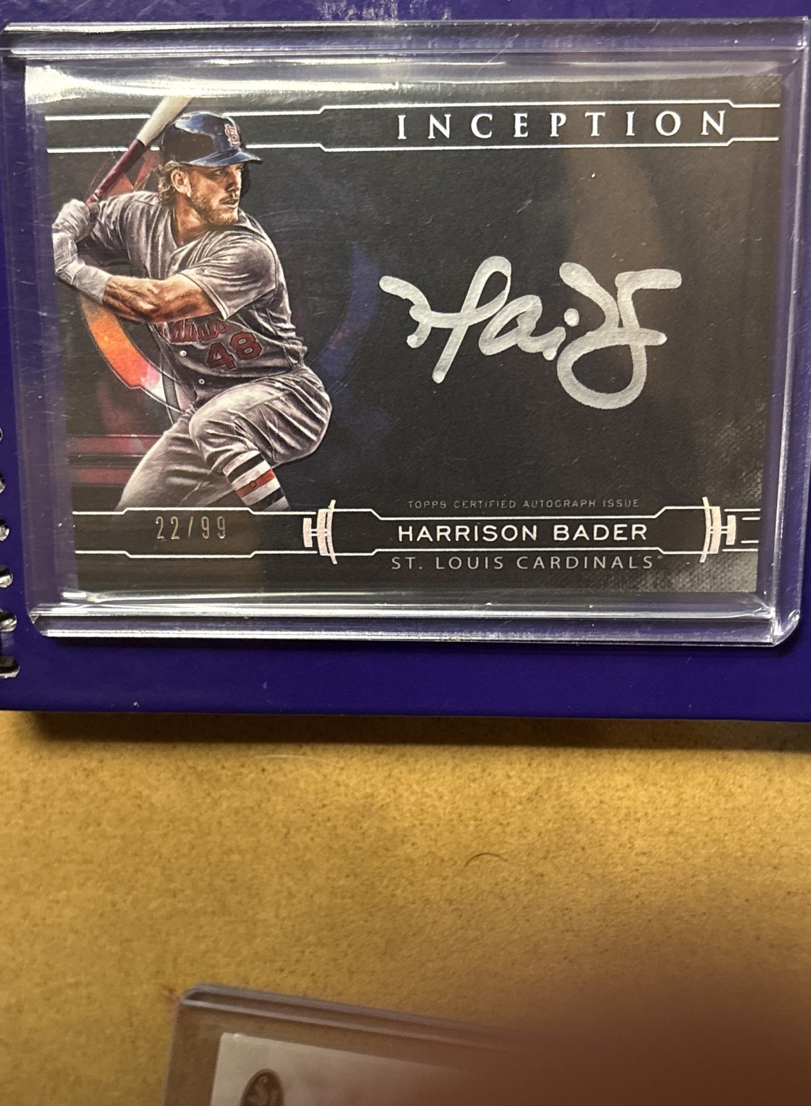 2019 Topps Inception - Inception Silver Signings Harrison Bader #SS-HB /99 (AU)