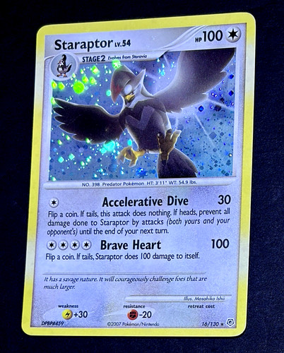 2007 Pokemon STARAPTOR Diamond Pearl Base Set COSMOS HOLO Foil Rare Card 16/130