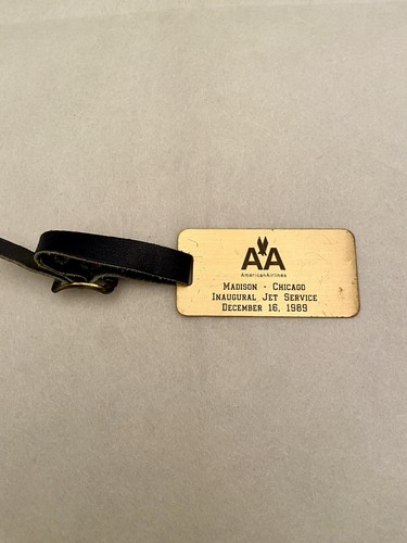 American Airlines Chicago Inaugural Jet Service 4-1/2” 12/16/89 Luggage Tag