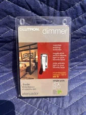 Lutron Ariadni Slide Single-Pole Toggle Light Dimmer Switch White AY-600PH-WH