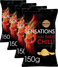 Walkers Sensations Thai Sweet Chilli Sharing Bag Crisps 150G (Pack of 4)
