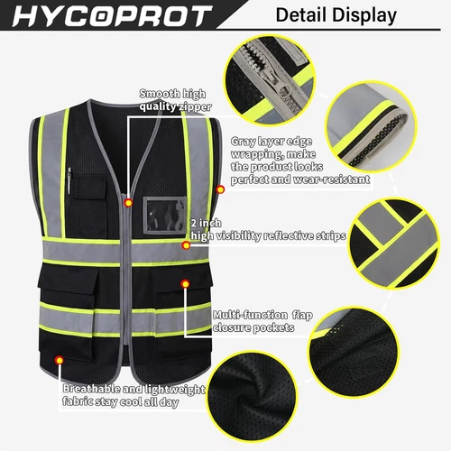 Hi Vis Reflective Safety Vest for Men Women High Visibility Work image 3