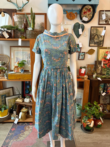 Late 1940s / Early 1950s Carole King Floral Day Dress