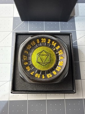 Metal D20 Spinning Dice Roller 15-in-1 Mythology Gold   DND RPG Spinner in Box