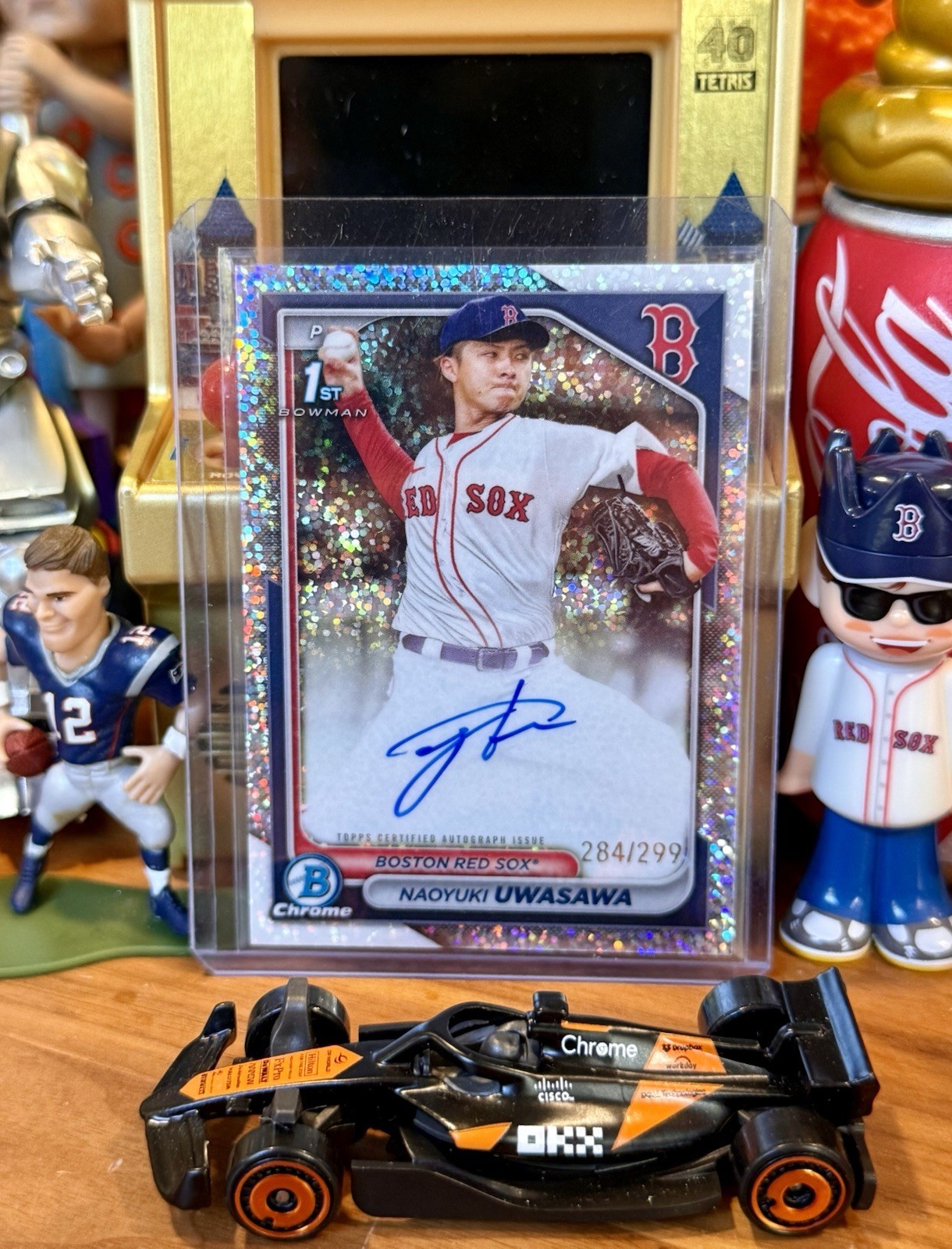 2024 Bowman Chrome Naoyuki Uwasawa Auto Speckle Refr /299 #CPA-NU Boston⚾️