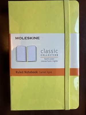 Moleskine Classic Notebook, Pocket, Ruled, Yellow, Hard Cover 3. 5'' X 5. 5''