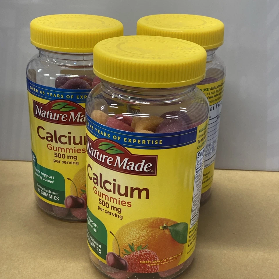 3X Nature Made Calcium Gummies with D3 , 500mg- 80 gummies each/Exp.Read - Image 4 of 4