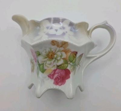 Antique Porcelain German Creamer Floral Design with Imprints And Stamp Granny