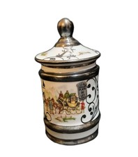 Vintage Ceramicas Españolas, Tibor De Porcelana, Bohemia Plata De Ley Silver VGC
