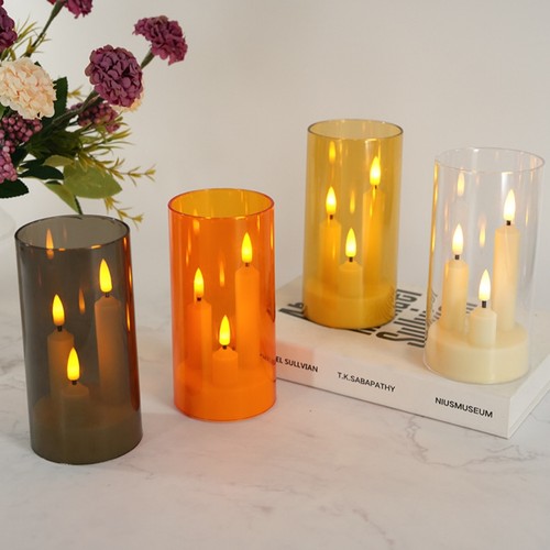 2x Flickering 3LED Pillar Candle Lights Battery Operated w/ Timer Remote Control - Picture 8 of 17