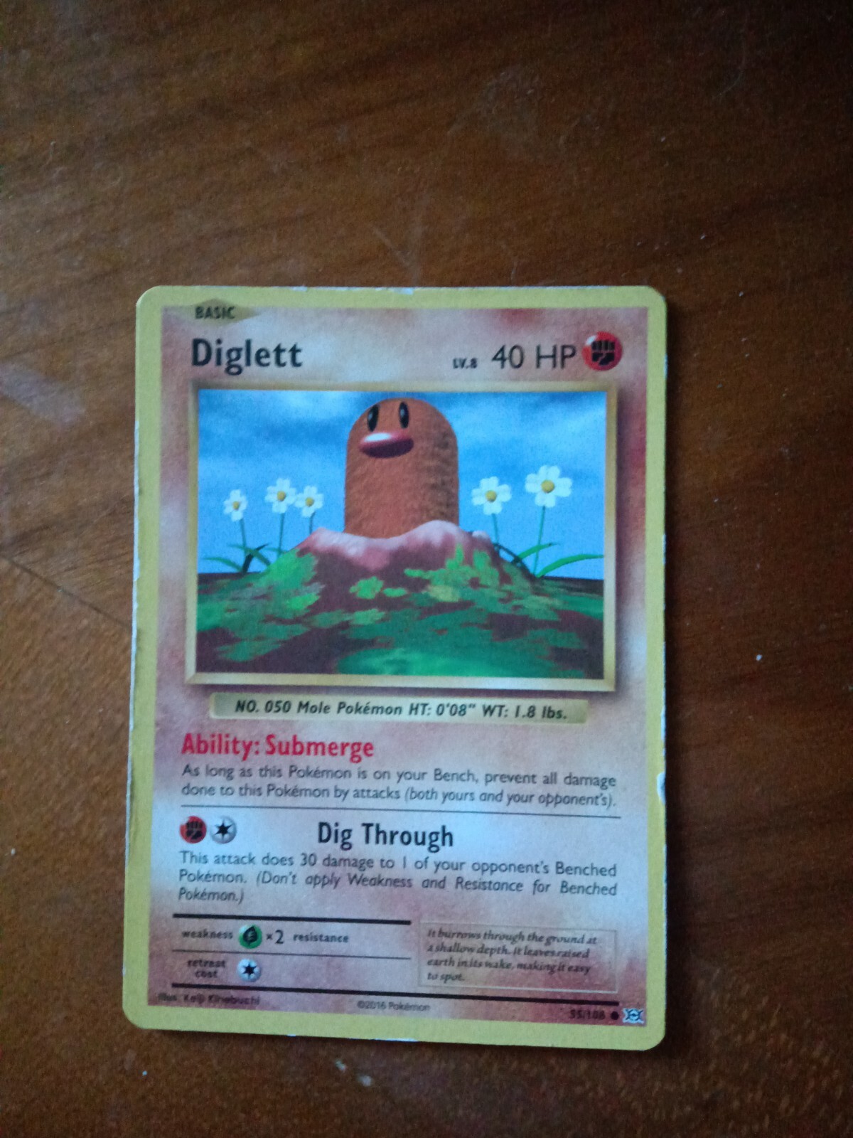 1st Edition Shadowless Diglett 47/102 Base Set Pokemon Card Rare Near Mint