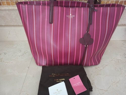 Kate Spade kelsey heart print cranberry cocktail tote WKRU6637