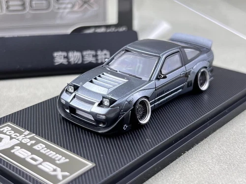 MT 1:64 JDM Gray Silvia S13 180SX Rocket Bunny Model Diecast Metal Car - Picture 11 of 18