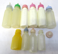 Vintage LOT of 10 Toy Baby Bottles White/ Clear/ Assorted Sizes
