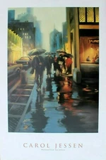 Carol Jessen Lithograph Poster Manhattan Shimmer New York 2002
