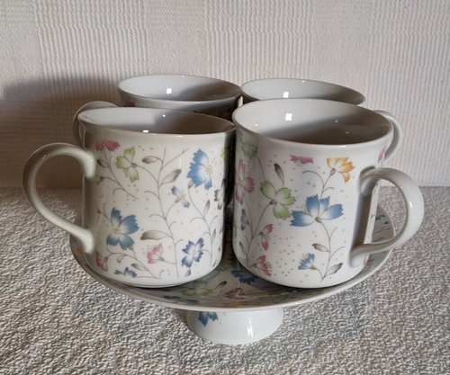 Vintage Fine China Mugs and Cake Stand Set Floral Design - Imagen 3 de 22