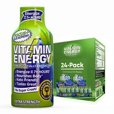 (24 Pack) Vitamin Energy® Focus+ Blue Raspberry Energy Shots, Clinically Proven