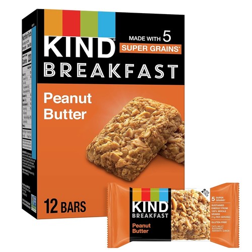 KIND Breakfast Bars, Healthy Snacks, Peanut Butter, Gluten Free, Whole Grains...