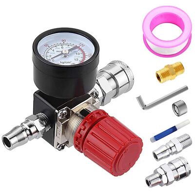 Air Compressor Pressure Regulator With Dial Gauge 0175 Psi Air Gauge For Air Com