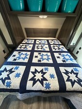 Adirondack Amish King Size Blue Star Quilt