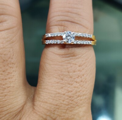 0.50ct Round Solitaire 14K Yellow Gold Plated Simulated Diamond Engagement Ring