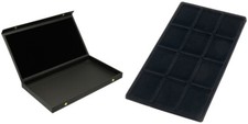 Black Display Case Box Necklace Bracelet w/ Black 12 Compartment Display Tray