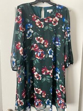 Calvin Klein Green Flower Print Shift Dress – Size 14