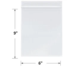 SKmax 2mil Reclosable Zip Top Lock Clear Bags Size 6"x9" : 100ct to 1000ct