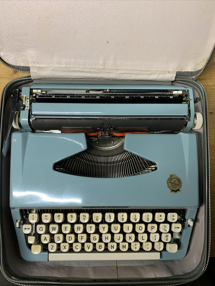 Brother ster Portable Typewriter Vintage Blue W/ Original Case Fast Shipping eBay