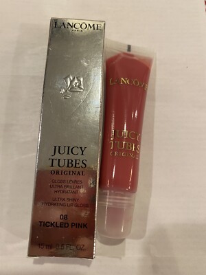Lancome Juicy Tubes Ultra Shiny Hydrating Lip Gloss #08 Tickled Pink NIB