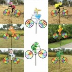 3D Animal on Bike Windmill Wind Spinner Whirligig Garden Lawn 3D Decorate Y Y4T4