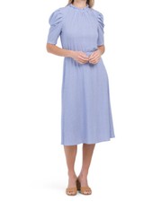 NEW ADRIANNA PAPELL BLUE FLARE MIDI CAREER DRESS SIZE L $99