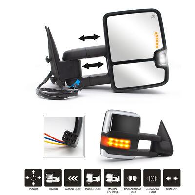 New Tow Mirrors fit 2006 Chevy Silverado Suburban 1500 Power Signal Chrome