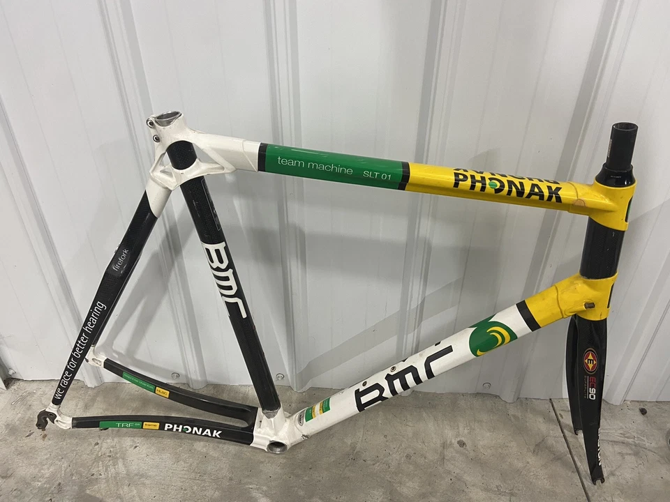 Cuadro de bicicleta de carretera BMC Phonak Team Machine SLT 01 de carbono completo talla 61 ¡MARCO RARO! Foto 2 de 4