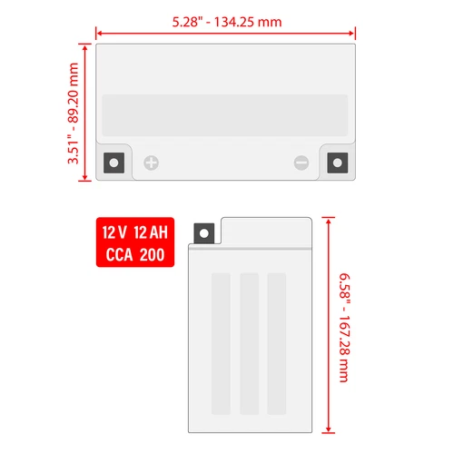 AGM Battery for Polaris Diesel 455 4X4 1999 2000 2001 - Imagen 3 de 8