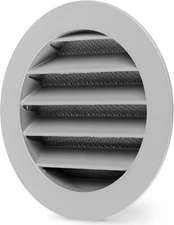 Calimaero® WSGG 4" Inch Gray round Metal Air Vent Grill Cover Flat Louver with F