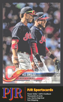 2018 Topps Update #US199 All Smiles ( Lindor / Ramirez)   Indians