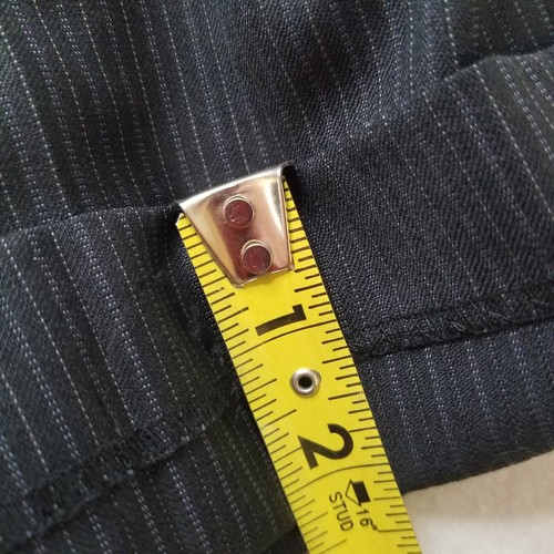 Chaps Men's Gray Blue Pinstripe 2 Piece Suit 44s Flat Front 36x29" Pants - Picture 16 of 19
