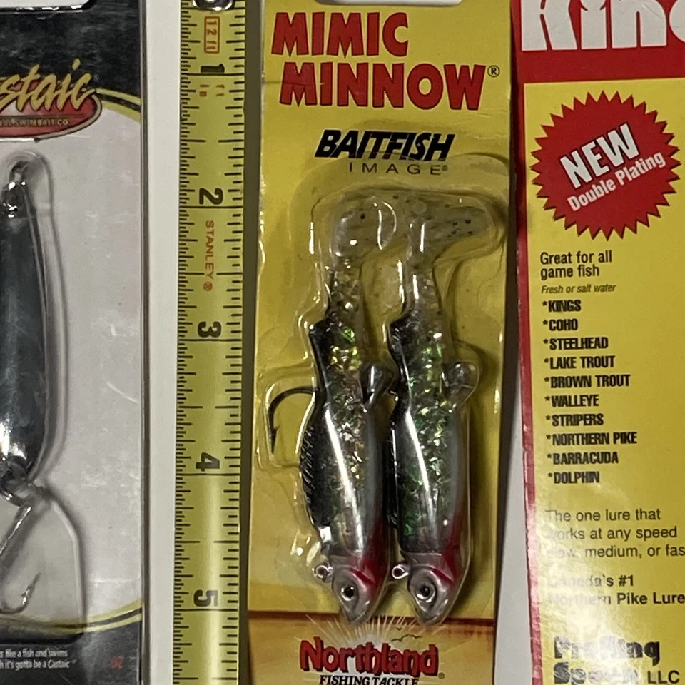 Variety Lot of 4 - Bass Fishing Spinner Spoon Flutter Magic Mimic Minnow Spoon - Image 4 of 4