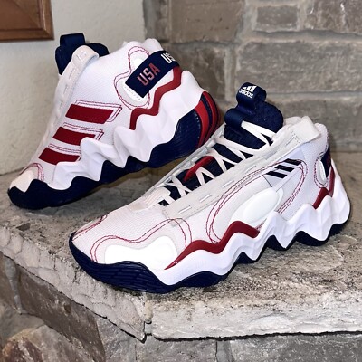 2022 New Adidas HR0033 Exhibit B Team USA Olympics Basketball Sneakers Shoes 9