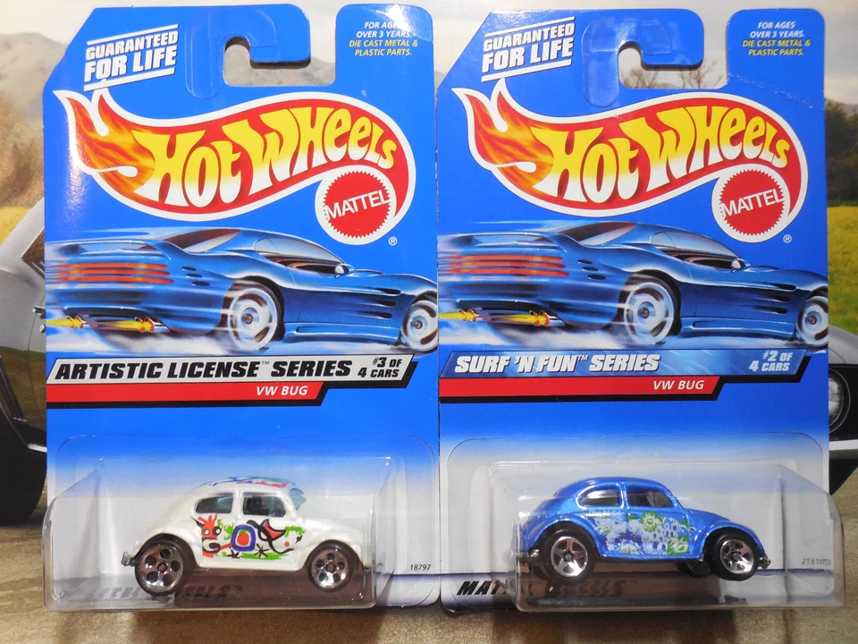 Hot Wheels VW BUG LOTE 4 Coleccionista #171 Púrpura SURF N FUN LICENCIA ARTÍSTICA ESCARABAJO Foto 2 de 4