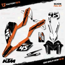 Orange & White Slick Graphics Kit fits KTM 13-16 EXC EXC/F XCW 125 250 300 450