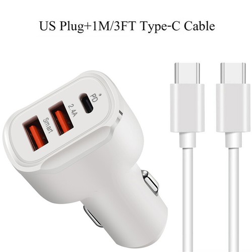 For Samsung Galaxy A13 A33 A53 A73 5G 30W PD+QC3.0 Car Charger + Fast Cable - Photo 6 sur 13