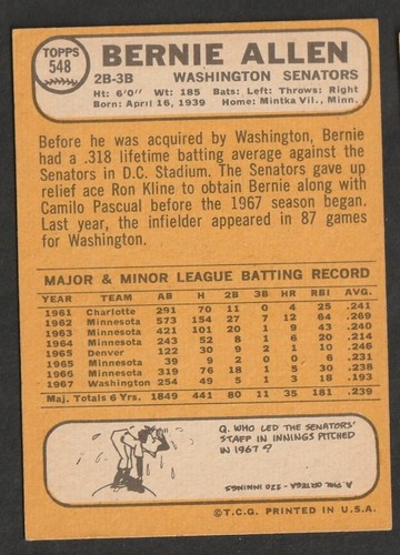 1968 Topps Baseball Cards Scegli una carta a scelta 295-660 EX X-MT 1/25 Set Break - Foto 414 di 490