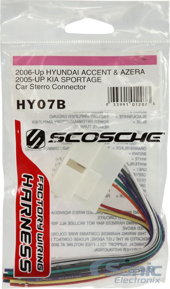 Arnés de cables estéreo de repuesto Scosche HY07B para vehículos Hyundai/Kia 2005-up Foto 4 de 4