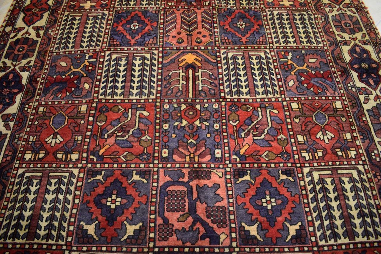7 x 10 Semi Antique Kurdish Garden Panel Oriental Carpet Handmade Wool Area Rug
